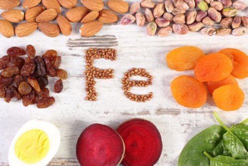 Inscription Fe, products and ingredients containing iron and dietary fiber, natural sources of ferrum, healthy lifestyle and nutrition
